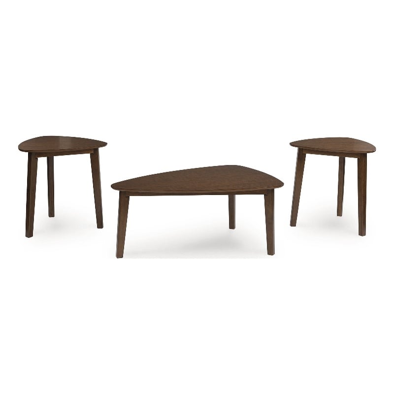 Bowery Hill Modern / Contemporary Wood Brown Finish Table - Set of 3