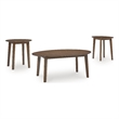 Bowery Hill Modern / Contemporary Wood Brown Finish Table - Set of 3