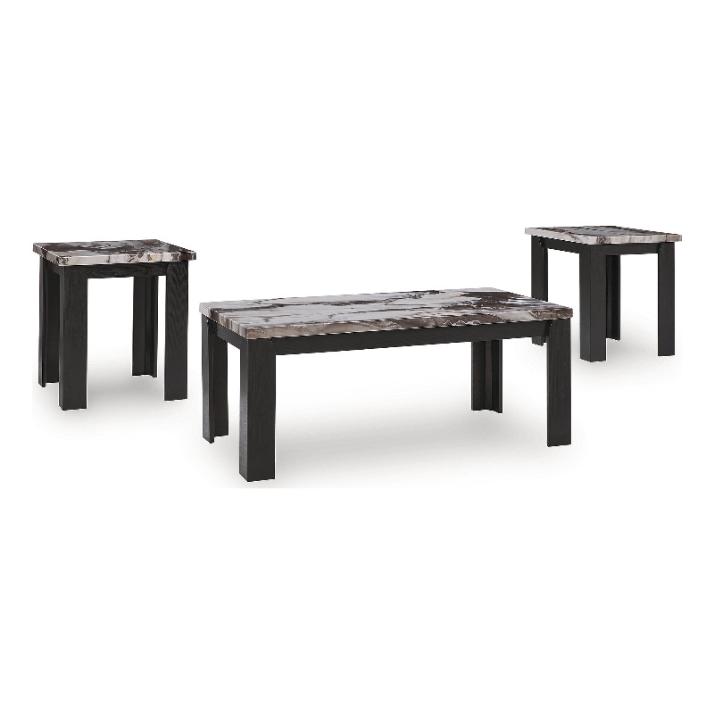Bowery Hill Contemporary Engineered Wood Brown Finish Table - Set of 3