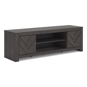 Bowery Hill Contemporary Engineered Wood Black 71&quot TV Stand for TVs up to 81&quot