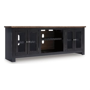 Bowery Hill Contemporary Wood Black 76&quot TV Stand for TVs up to 87&quot