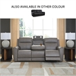 Bowery Hill Contemporary Leather Gray Finish Power Reclining Sofa