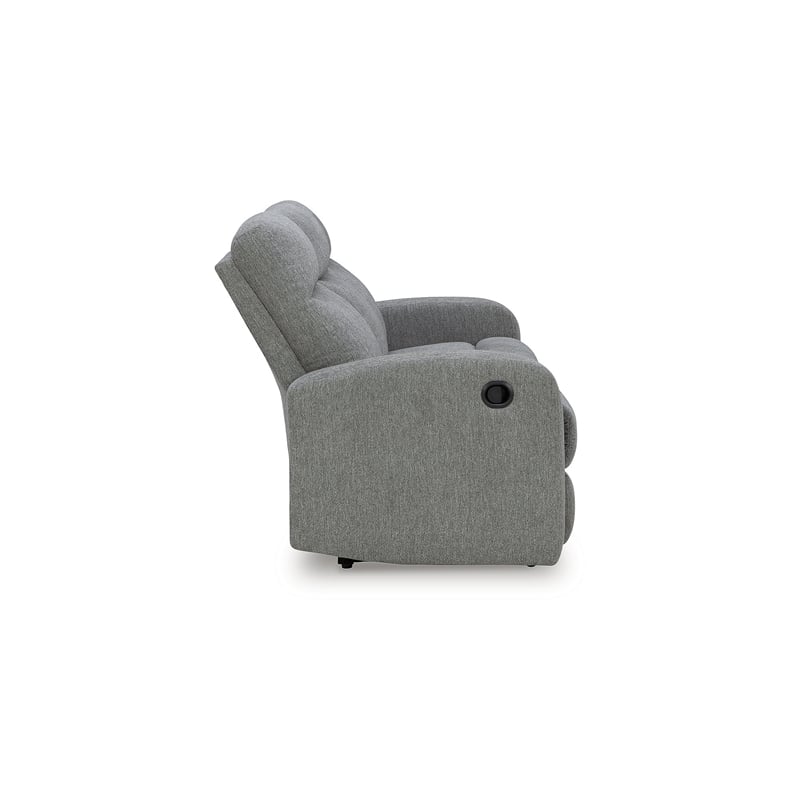 Bowery Hill Contemporary Polyester Gray Finish Reclining Sofa