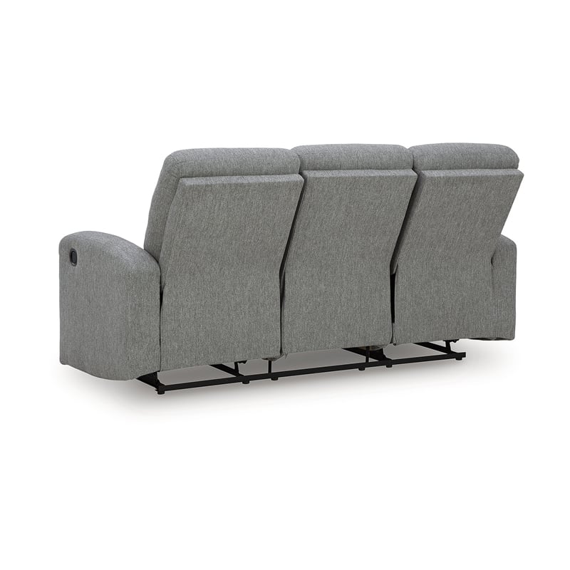 Bowery Hill Contemporary Polyester Gray Finish Reclining Sofa