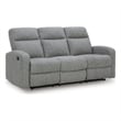 Bowery Hill Contemporary Polyester Gray Finish Reclining Sofa