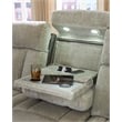 Bowery Hill Contemporary Faux Leather Gray Finish Power Reclining Sofa