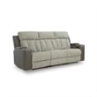 Bowery Hill Contemporary Faux Leather Gray Finish Power Reclining Sofa
