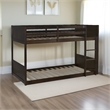 Bowery Hill Solid Rubberwood Espresso Low Profile Twin Bunk Bed