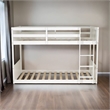 Bowery Hill Solid Rubberwood White Low Profile Twin Bunk Bed