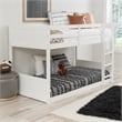 Bowery Hill Solid Rubberwood White Low Profile Twin Bunk Bed