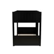Bowery Hill Solid Rubberwood Black Low Profile Twin Bunk Bed