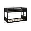 Bowery Hill Solid Rubberwood Black Low Profile Twin Bunk Bed