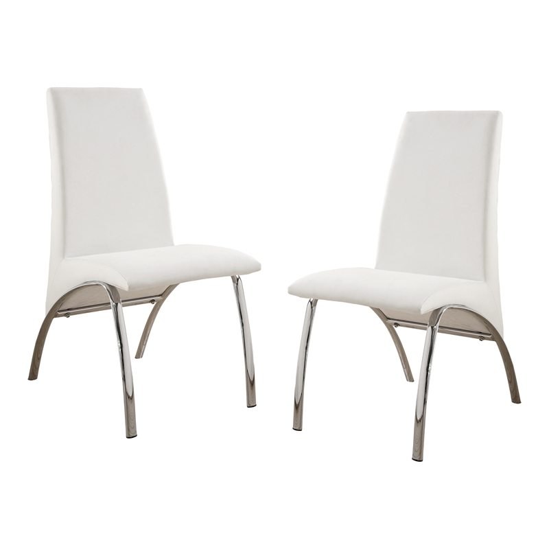 Bowery Hill Contemporary 7-Piece Wood Dining Set in White Finish