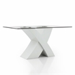 Bowery Hill Contemporary 7-Piece Wood Dining Set in White Finish