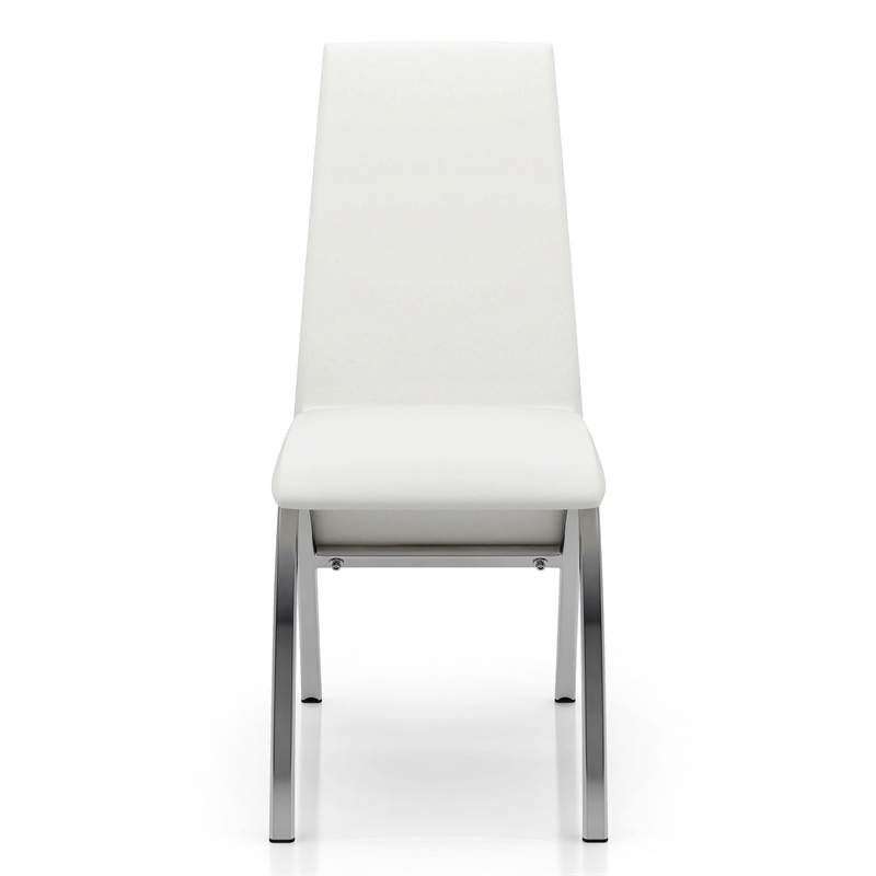 Bowery Hill Contemporary 7-Piece Wood Dining Set in White Finish