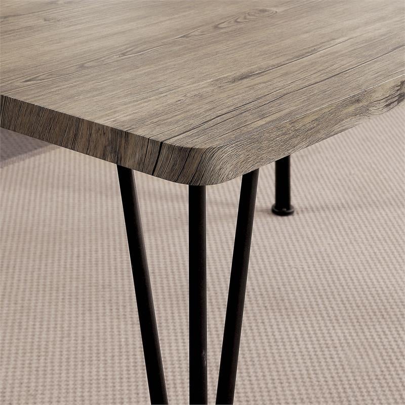 Bowery Hill Transitional Metal 3-Piece Dining Set in Antique Brown