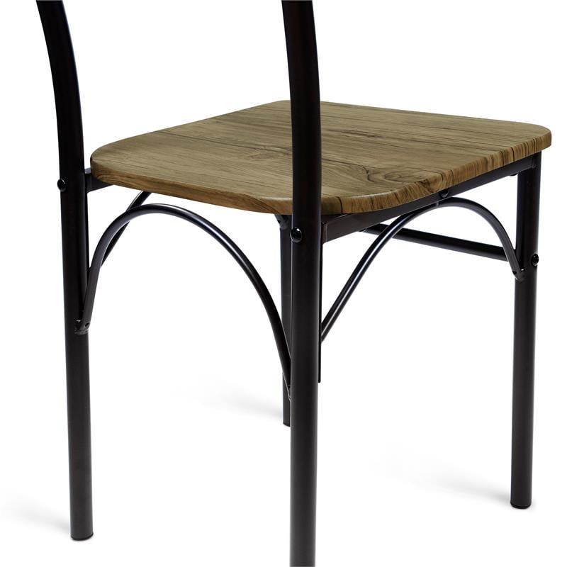 Bowery Hill Transitional Metal 3-Piece Dining Set in Antique Brown