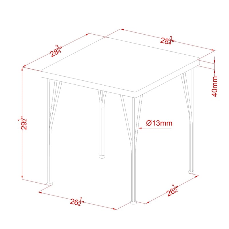 Bowery Hill Transitional Metal 3-Piece Dining Set in Antique Brown
