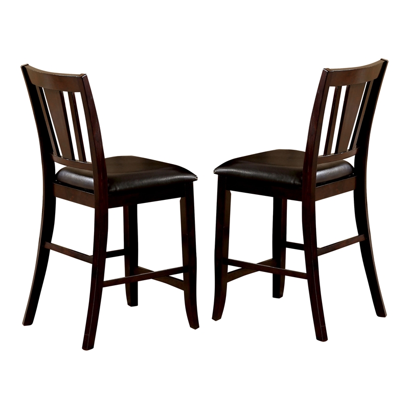 Bowery Hill Transitional Espresso Wood 7-Piece Counter Height Dining Set