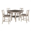 Bowery Hill Rustic 5-piece Wood Counter Dining Set in Antique White