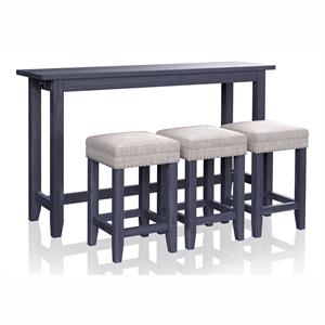 Bowery Hill Transitional Wood 4-Piece Counter Height Dining Set in Blue