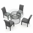Bowery Hill Contemporary 5-Piece Metal Dining Table Set in Gun Metal and Gray