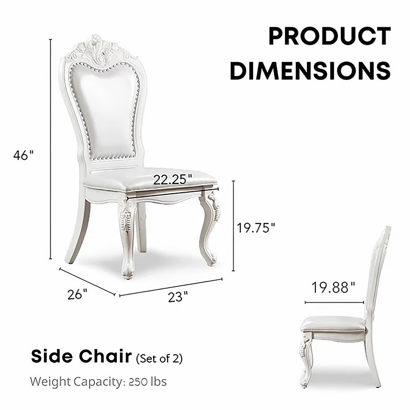 Bowery Hill Traditional Solid Wood 9-Piece Expandable Dining Set in White