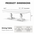 Bowery Hill Traditional Solid Wood 9-Piece Expandable Dining Set in White