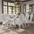 Bowery Hill Traditional Solid Wood 9-Piece Expandable Dining Set in White