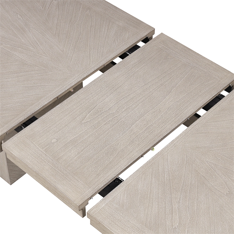 Bowery Hill Modern Farmhouse Wood 6-Piece Dining Table Set in Natural