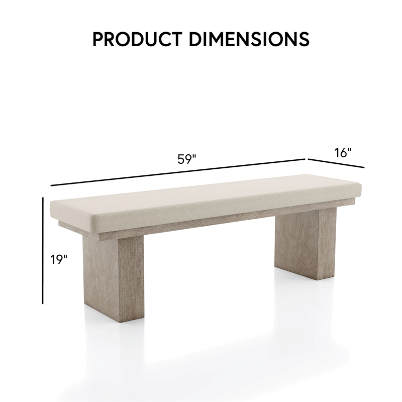 Bowery Hill Modern Farmhouse Wood 6-Piece Dining Table Set in Natural
