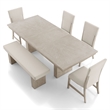 Bowery Hill Modern Farmhouse Wood 6-Piece Dining Table Set in Natural