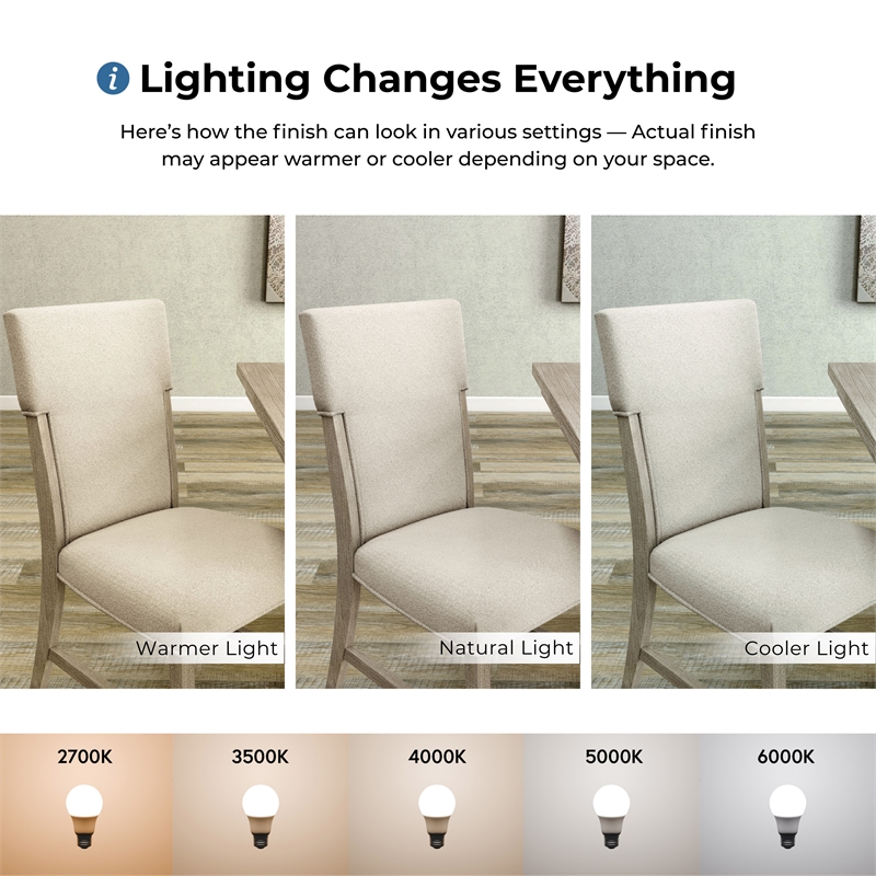 Bowery Hill Modern Farmhouse Wood 6-Piece Dining Table Set in Natural