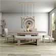 Bowery Hill Modern Farmhouse Wood 6-Piece Dining Table Set in Natural