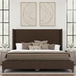 Bowery Hill Modern Upholstered King Bed in Brown Performance Fabric
