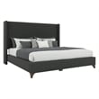 Bowery Hill Modern Upholstered Queen Bed in Charcoal Performance Fabric