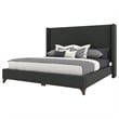 Bowery Hill Modern Upholstered Queen Bed in Charcoal Performance Fabric