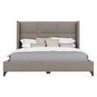 Bowery Hill Modern Upholstered King Bed in Gray Performance Fabric