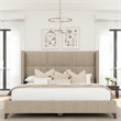 Bowery Hill Modern Upholstered Queen Bed in Tan Performance Fabric