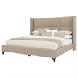 Bowery Hill Modern Upholstered Queen Bed in Tan Performance Fabric