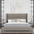 Bowery Hill Modern Upholstered Queen Bed in Gray Performance Fabric
