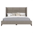 Bowery Hill Modern Upholstered Queen Bed in Gray Performance Fabric