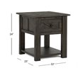 Bowery Hill Contemporary Wood End Table in Weathered Charcoal