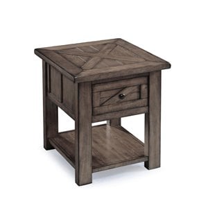 Bowery Hill Contemporary Wood End Table in Weathered Charcoal