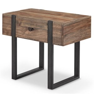 Bowery Hill Contemporary Chairside End Table in Rustic Honey
