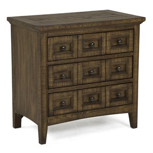 Bowery Hill Relaxed Traditional Toasted Nutmeg 3 Drawer Nightstand