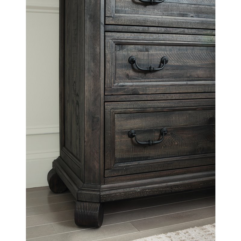 Bowery Hill Solid Pine Wood Traditional Peppercorn 6-Drawers Chest
