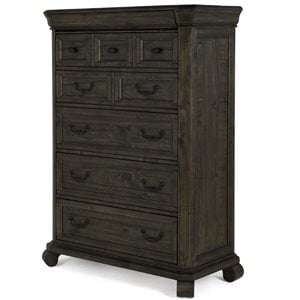 Bowery Hill Solid Pine Wood Traditional Peppercorn 6-Drawers Chest