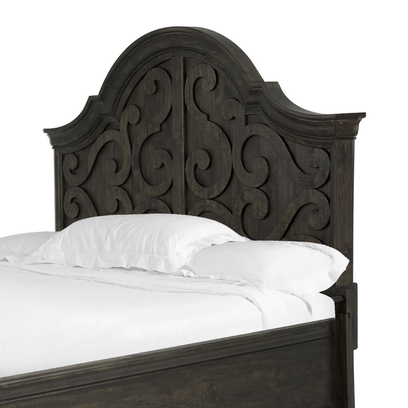 Bowery Hill Traditional Peppercorn King Panel Shaped Headboard