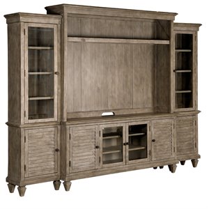Bowery Hill Traditional Rustic Dovetail Grey Entertainment Wall